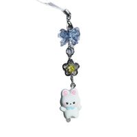 Cute Cat & Rabbit Beaded Keychain Phone Charm