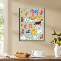 Cute Dog Illustration Art Print for Kids' Room Decor