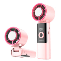2026 New Handheld Turbo Fan with Semiconductor Cooling, High-Speed Rechargeable Portable Desk & Neck Fan
