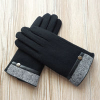 Men's Winter Wool Double-Layer Fleece Lined Touchscreen Gloves for Business & Outdoor