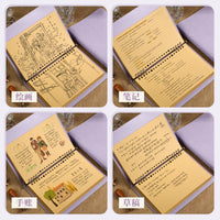 A5 Soft Leatherette Flip Notebook with Kraft Paper Pages, Vintage Business Journal, Detachable Large Capacity Lined Pages