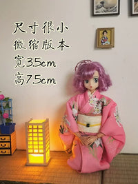 Miniature Japanese Sushi Restaurant Decor Set with Screen and Lantern
