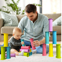 Silicone Stacking Cups Baby Rainbow Nesting Toy Set for Toddlers and Infants