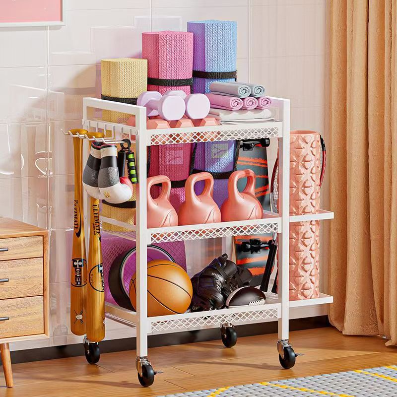 Multi-layer Metal Sports Equipment Storage Rack for Home Gym