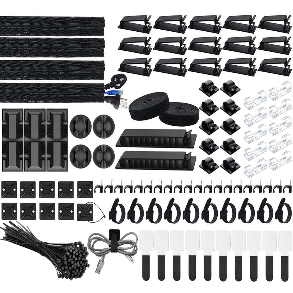 Cable Management Clips and Ties Set for Desk and PC Wires