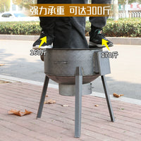 Heavy-Duty Outdoor Wood Burning Stove with Integrated Pot for Camping & Home Use