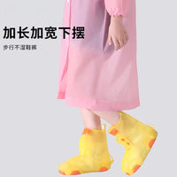 Kids Disposable Rain Poncho with Backpack Slot, Portable Raincoat for Boys and Girls
