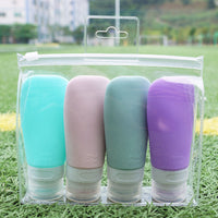 Portable Leak-Proof Silicone Travel Bottles for Cosmetics, Shampoo, Lotion - Press Pump Dispenser
