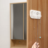 Wall-Mounted Jewelry Organizer Hooks for Rings, Earrings, and Necklaces - Punch-Free Adhesive Holder