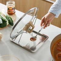 Jicang 304 Stainless Steel Pot Lid Holder Kitchen Countertop Organizer for Pot Lids, Spatulas, and Ladles