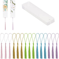 Clear Acrylic Bookmark Blanks with Tassels for DIY Crafts and Gifts