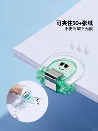Mao Taizi Transparent Document Clips for Students, Assorted Colors, Paper Organizer, Cute Triangle Clips