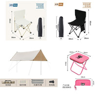 Outdoor Camping Folding Roll-Up Table and Kermit Chair Set with Portable Cart
