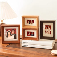 Mini Double-Sided Transparent Photo Frame for Desktop Display, Square, 3-4 Inch, Wedding Photo Frame