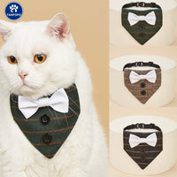 Pet Suit Bandana Collar with Bow Tie for Cats and Small Dogs