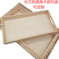 Creative Wooden Rectangular Serving Tray for Fruit, Tea, and Home Storage