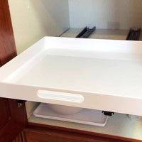 Acrylic Pull-Out Cabinet Organizer with Movable Tray and Sliding Rail for Kitchen Storage