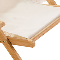 Foldable Wooden Beach Lounge Chair for Balcony & Outdoor Use