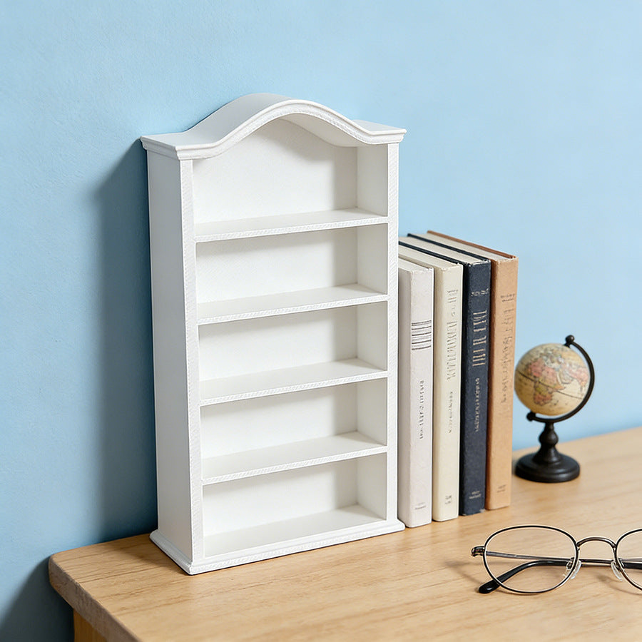 Miniature Dollhouse Bookshelf Figurine Ornament for Living Room Desktop Decor
