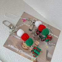 Christmas Santa Claus Snowflake Christmas Tree Keychain Bag Charm