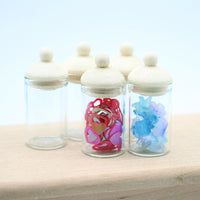 Dollhouse Miniature Corked Glass Jars Set for Storage and Display
