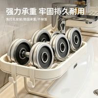 Kitchen Bathroom Faucet Storage Rack Wall-Mounted Organizer Shelf No-Drill