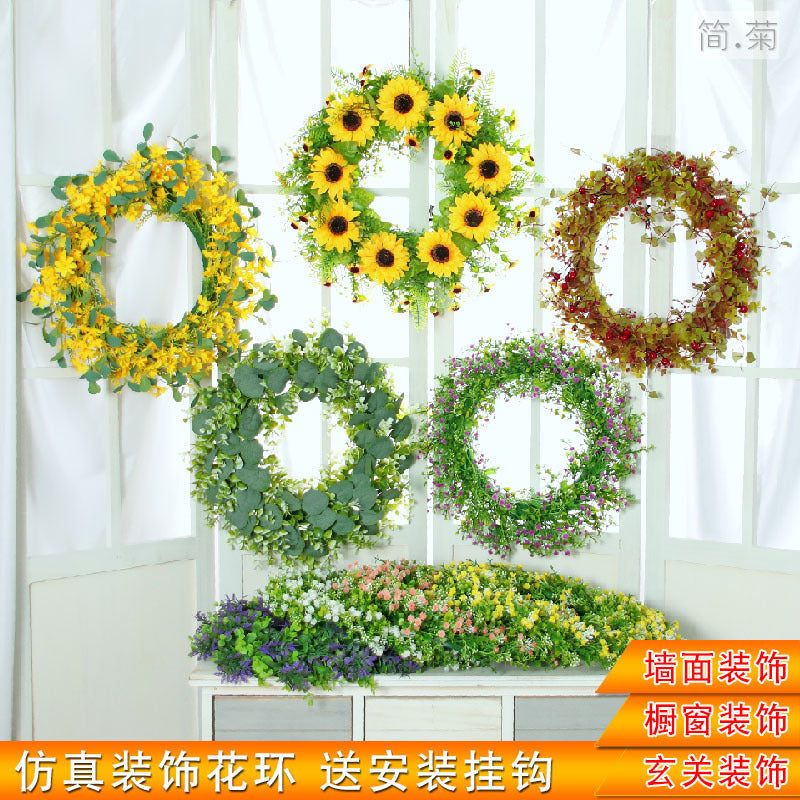 Artificial Eucalyptus Gypsophila Wreath for Door Wall Decor & Wedding Photography