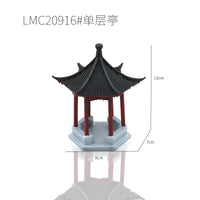 Miniature Pavilion Ornament for Landscaping, Fish Tank, Micro-Landscape, and Bonsai