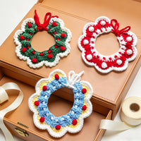 Christmas Knitted Pet Scarf Collar with Bell for Cats and Small Dogs
