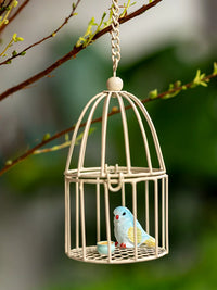 Mini Bird Cage Iron Art Hollow Ornament for Garden Patio Green Plants DIY Hanging Decoration