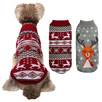 Christmas Reindeer Pet Sweater Knitted Snowflake Jacquard for Small Dogs & Cats