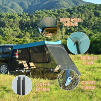 Car Tailgate Tent with Mosquito Net and Sunshade for Camping and Outdoor Activities