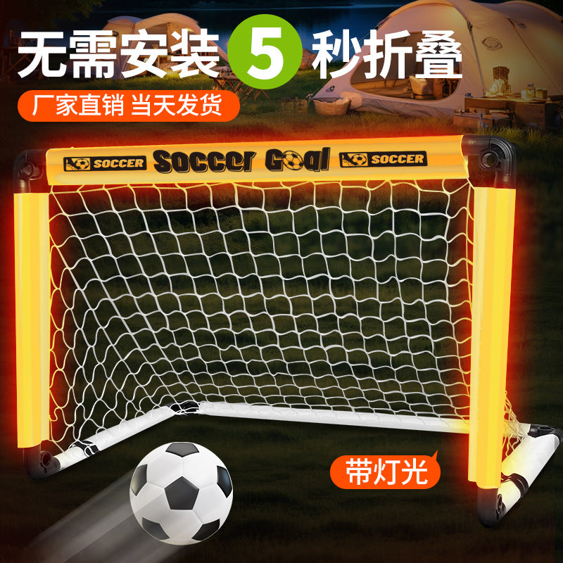 Kids Soccer Goal Net, Foldable Portable 5-A-Side Easy Indoor Outdoor Training Equipment for Kindergarten & Primary School