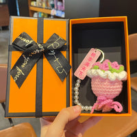Handmade Knitted Flower Bouquet Keychain for Teacher's Day Gift