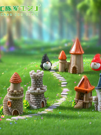 Miniature European Retro Castle Ornaments for DIY Garden and Desktop Decor