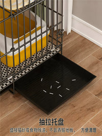 Large Indoor Cat Cage with Litter Box, Multi-Tier Cat Condo with Ample Space