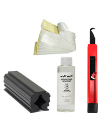 Golf Grip Replacement Kit with Hook Blade, Solvent, Double-Sided Tape, and Rubber Clamp