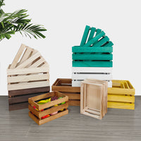 Vintage Wooden Storage Crate with Corner Protectors, Rectangular Display Box for Home Decor & Events