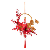 2026 Chinese New Year Lucky Fruit Decorative Garland Spring Festival Festive Red Fruit Wreath Ornament Artificial Flower Display