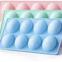 8-Cavity Easter Egg Silicone Mold for Chocolate, Ice Cubes, Pudding, Jelly, Desserts, Soap Making