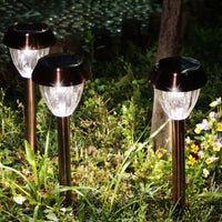 Solar Powered Stainless Steel LED Garden Lawn Light Outdoor Waterproof Landscape Pathway Lamp