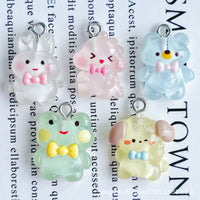Luminous Dinosaur Bear Rabbit Resin Charms for DIY Jewelry Making