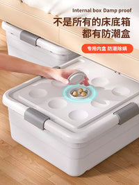 Under-Bed Storage Container with Wheels and Drawers, Flat Design for Clothes and Home Organization
