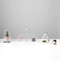 Clear Acrylic Stackable Display Case with Open Side for Collectibles and Figurines