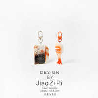 Japanese Style Simulation Sushi Fish Block Keychain Food Prop for Bags and Photography