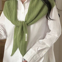 Cashmere Blend Knit Triangle Scarf Shawl for Autumn/Winter