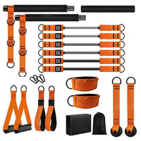 270lb Pilates Bar Kit with Resistance Bands for Full Body Workout, Portable Home Gym Equipment