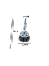 Hex Shank Extended Black Steel Wire Cup Brush for Pipe Cleaning and Rust Removal