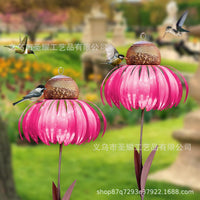 Metal Flower Hummingbird Feeder for Garden and Outdoor Decor