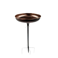 Outdoor Garden Bird Bath Feeder with Decorative Iron Art Stake